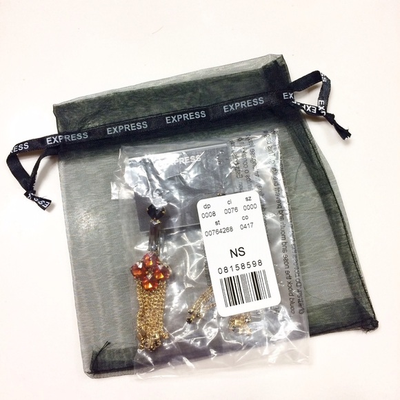 Topaz Stone Flower Gold Fringe Crystal Statement Earrings - Picture 4 of 4